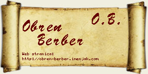 Obren Berber vizit kartica